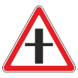 Дорожный знак 2.3.1 «Пересечение со второстепенной дорогой» (металл 0,8 мм, II типоразмер: сторона 900 мм, С/О пленка: тип А коммерческая)